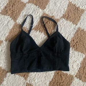 Aritzia faux suede bustier top